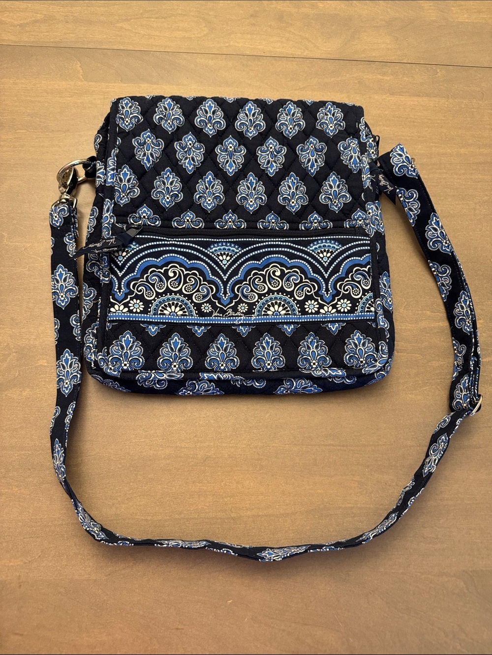 Vera Bradley Calypso Quilted MailBag in Navy Blue Pattern, vintage